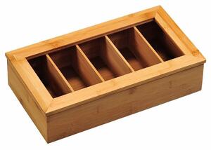 Kesper 58900 Organizator ceai bambus, 5compartimente , 36 x 20 x 9 cm