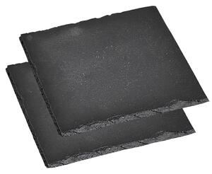 Kesper 38109 Set de tăvi de servire ardezie 2 buc,20 x 20 cm