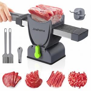 Feliator manual pentru carne crudă, cu bază cu ventuză și teacă