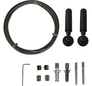 Set cablu oțel Solevito Nizza negru mat Ø 2 mm