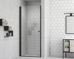 Ușă duș pentru nișă batantă form&style MODENA 90x195 cm profil negru mat sticlă transparentă