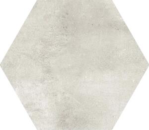 Gresie hexagonală porțelanată glazurată rectificată crem/gri 21,5x25 cm
