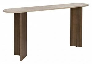 Consola SIRA, travertin/nuc, PAL melaminat, 150x35x75 cm