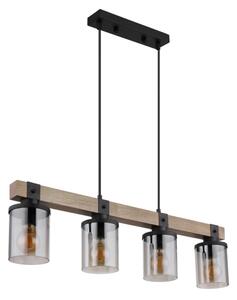 Brilagi - Lustră suspendată pe cablu VISTA 4xE27/60W/230V stejar