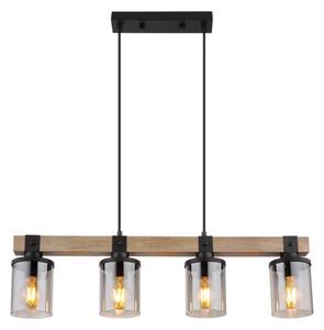 Brilagi - Lustră suspendată pe cablu VISTA 4xE27/60W/230V stejar