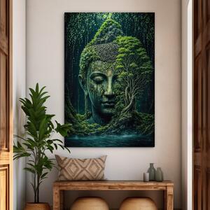 DUBLEZ | Tablou din lemn cu Buddha - Născut din pădure | Imprimare UV premium
