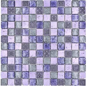 Mozaic sticlă XCM CB74 mix lila 30x30 cm