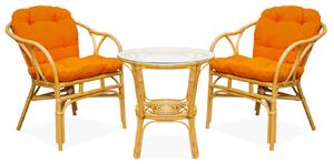 Set mobilier Aga Ratan SITA Maro deschis/Portocaliu