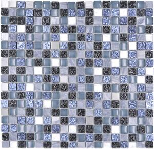 Mozaic sticlă XCM M670 mix albastru-gri 30x30 cm