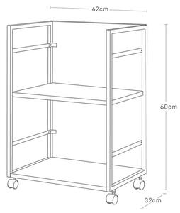 Etajeră pe roți neagră din metal 42x60 cm Tower – YAMAZAKI