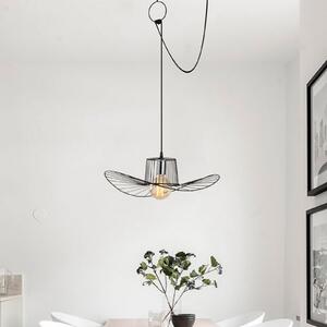 Opviq Lampă suspendată Tel 6726 Ø50cm negru descentralizată, reglabil, Negru, Camera de zi / sufragerie, Metal, Modern