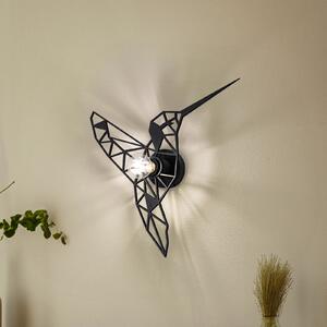 Opviq Aplică de perete W-053 Lasercut, design pasăre neagră, reglabil, Negru, Camera de zi / sufragerie, Lemn, Modern