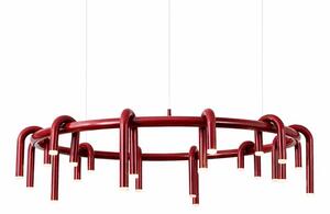 Corp de iluminat Led suspendat Tube Red 80x80x28cm