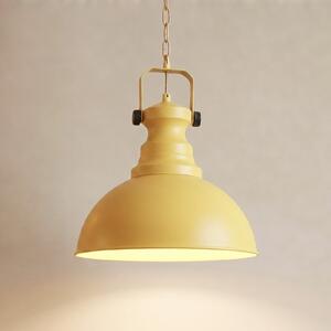 Opviq Lampă suspendată Kure, galbenă, Ø 31 cm, metal, E27, reglabil, Galben, Camera de zi / sufragerie, Metal, Vintage