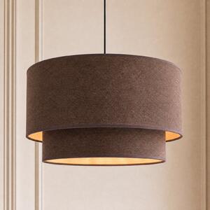 Duolla Lampă suspendată Boho, maro/auriu, Ø 45 cm, din material textil, E27, Maro / Rugină, dormitor, Țesătură / Textil, Viața tânără