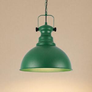 Opviq Lampă suspendată Kure, verde, Ø 31 cm, metal, E27, reglabil, Verde, Camera de zi / sufragerie, Metal, Vintage