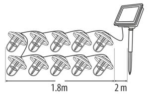 Ghirlandă solară LED, 10 LED-uri, 1,2 V, 300 mAh, 3,8 m, IP44, culoare cupru