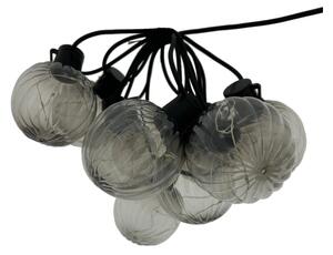 Ghirlandă luminoasă LED decorativă pentru exterior 10xLED/0,15W/230V 6,8 m IP44 negru/fumuriu