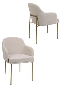 Scaun de dining Zafiro Arm, picioare aurii