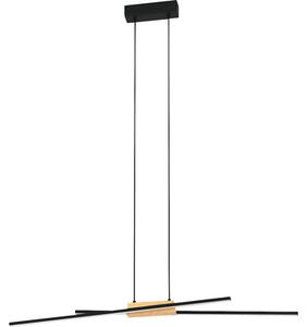Pendul cu LED integrat Panagria 2x13W 3120 lumeni, negru/lemn