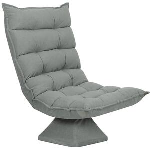 HOMCOM Scaun de podea, stil contemporan, Oțel, Material textil cu efect de catifea, 62 x 70 x 95 cm, Gri | Aosom Romania