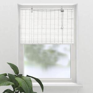 Jaluzea bambus Soluna cu efect de întunecare, albă, 90x240 cm