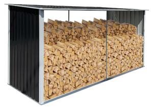 KONDELA Magazie pentru lemn, antracit/alb, 377,5x121x194 cm, DARYL TIP 4