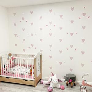Inimioare roz - autocolante textile pentru perete