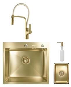 SET Chiuveta SanDonna HD5550 auriu + Baterie SanDonna ANDRA, auriu-alb - Alb-Auriu