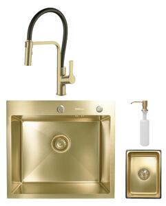 SET Chiuveta SanDonna HD5550 gold + Baterie SanDonna ANDRA, Auriu-Negru - Auriu