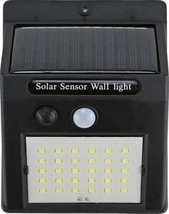 Aplică solară cu LED Flink 120 lumeni 6500K, senzor de mișcare, plastic negru