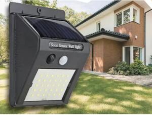 Lampă solară cu LED Flink 120 lumeni 6500K, senzor de mișcare, plastic negru
