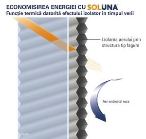 Jaluzea plisată (plisse) tip fagure Soluna tensionată lateral, bej, 40x130 cm