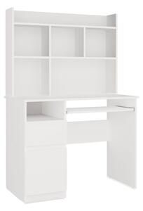 Birou Mandeville 334Cu un raft pentru tastatură, Cu ușă, Cu sertare, 7x10x5cm, Alb