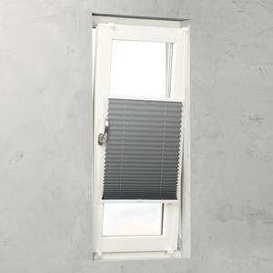Jaluzea plisată termo Soluna, cu tensionare laterală și efect de întunecare, fără găurire, gri 45x130 cm