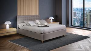 Pat dormitor matrimonial cu lada, tapitat chesterfield gri inchis, Clara