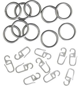 Inele pentru galerie perdea Solevito Ø 16 mm, argintiu, set 10 buc