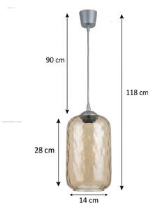 Brilagi -LED Lustra pe cablu R GLASS 1xE27/60W/230V diam. 14 cm argintiu/maro fumuriu