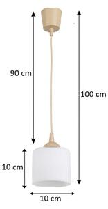 Brilagi - Pendul LED pe cablu RETRO GLASS 1xE27/60W/230V, diametru 10 cm, bej/alb