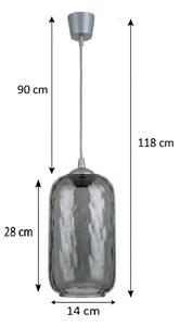 Brilagi - Lustra LED suspendată pe cablu R GLASS 1xE27/60W/230V pr. 14 cm argintiu/gri fumuriu