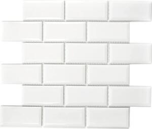 Mozaic piscină ceramic CG M07W metro uni alb 29,56x29,1 cm