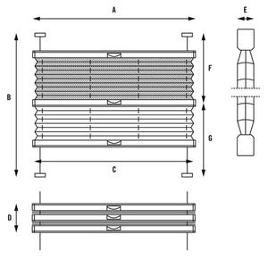 Jaluzea plisată dublă Soluna, tensionată lateral, natur/bej, 45x130 cm