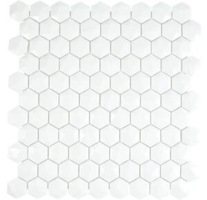Mozaic piscină arctic 01 hexagon eco alb 3D 30x29 cm