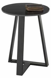 Masuta cafea Jason 2, negru cu efect de marmura, ceramica/metal, 40x50