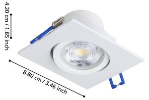 Eglo 902328-SET 3xLED corp de iluminat încastrat pentru tavan SALICETO LED/6,4W/230V 8,8x8,8cm alb