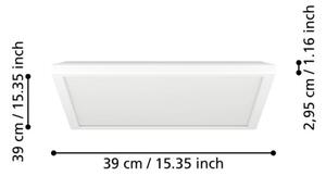 Plafonieră LED dimabilă de exterior Eglo 901461 ROVITO-R 17,6W/230V 39x39 cm IP44 alb + telecomandă