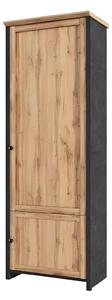 Dulap NICOLE, stejar wotan/gri antracit, PAL laminat, cu 2 usi, 71x42x