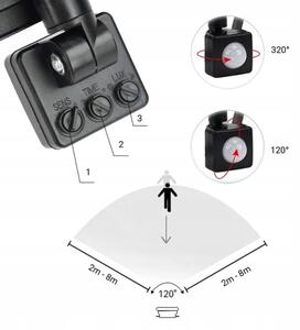 Proiector LED de exterior cu senzor LED/20W/230V 4000K IP65 negru