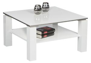Masuta cafea Romy mini, alb lucios, PAL melaminat, 75x75x41 cm