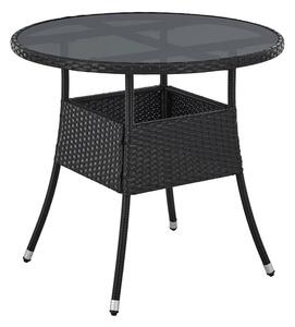 Juskys Masa rotunda Yoro Ø80 cm din ratan - negru